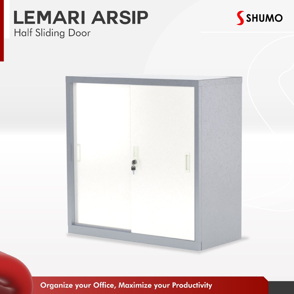 Citra Furniture SHUMO NEW Lemari Arsip Besi 2 Pintu Sliding Pendek|Lemari sleding | Kabinet CTR2