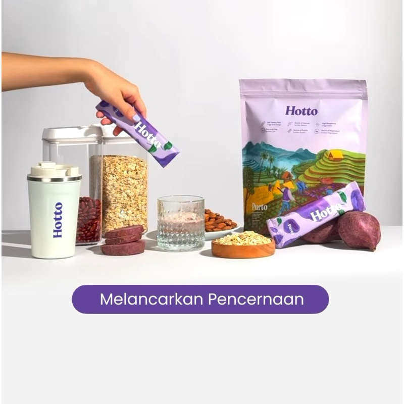 

(4) Hotto Purto 100% ASLI 1 pouch 16 sachet expired 2026 multigrain oat purple potato