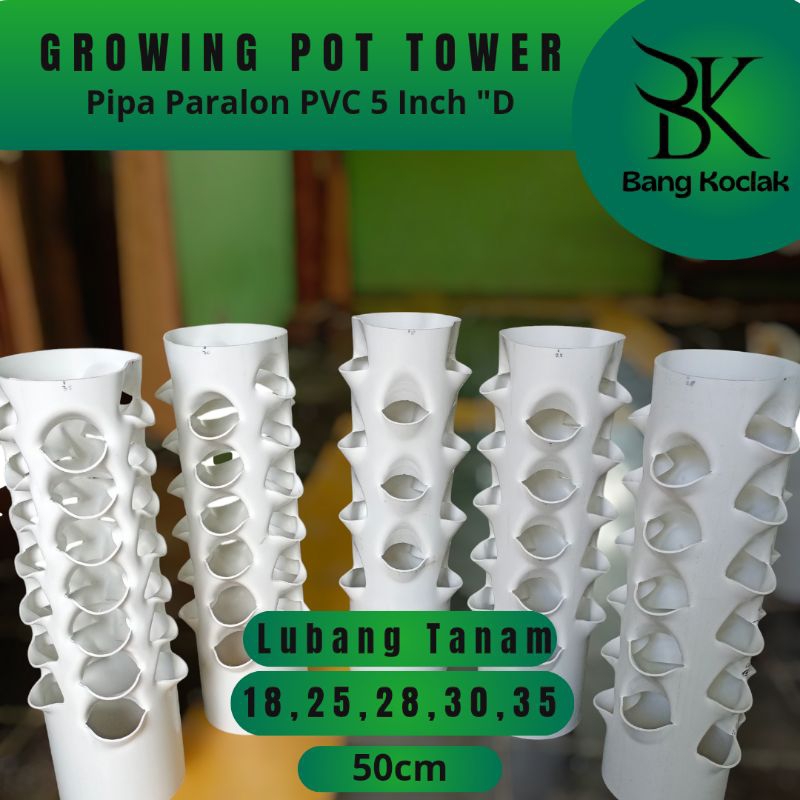 GROWING POT VERTIKAL TOWER, pot hidroponik pot tanaman pot sayuran pot bunga pot tinggi PIPA PARALON