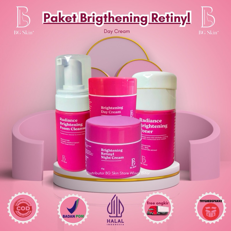 [BEST SELLER] BG Skin Paket Whitening Luxury | Premium | New Name Radiance Brightening | Facial Wash