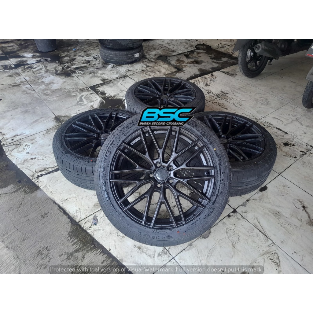 Velg Racing Bekas R19 HSR Ampana Pcd 5x112 Ban 245/45 Ring 19 Buat Innova CRV HRV Terios Rush Mercy 