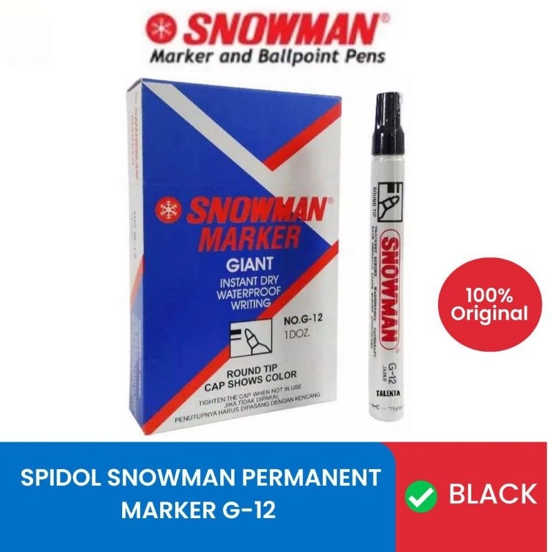 

Spidol Snowman Permanent hitam G-12 isi 12 pcs