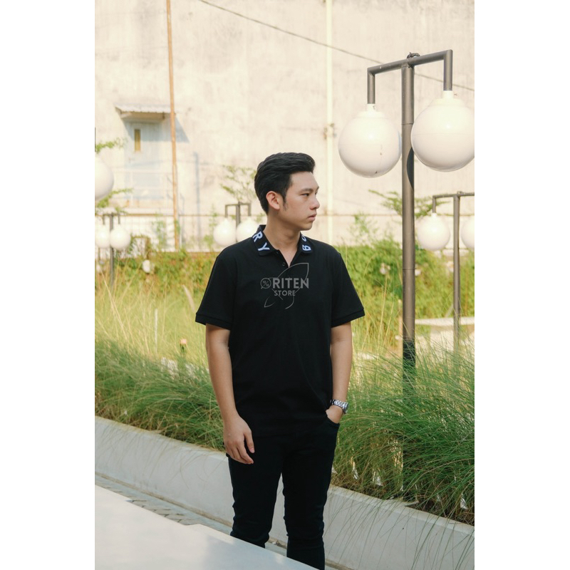 Burberry Ryland Collar Logo Polo Black Original