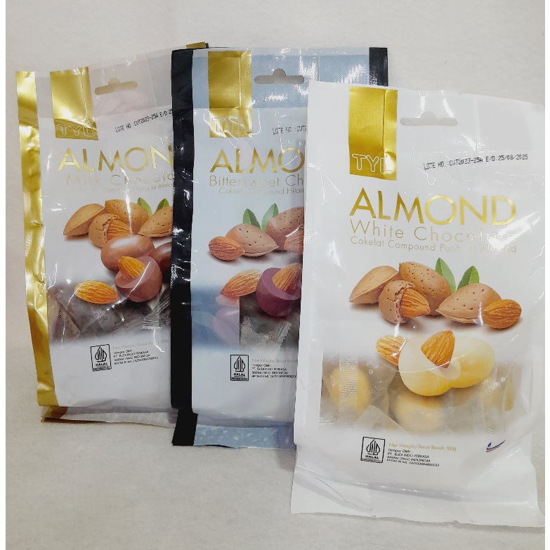 

[HALAL] TYL Almond Milk / Choco / White 100gr Coklat Chocolate Almon