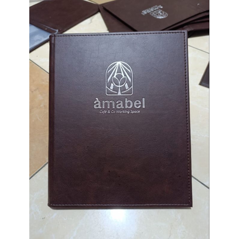 

cover menu resto caffe &hotel a4 model baud logo di embos
