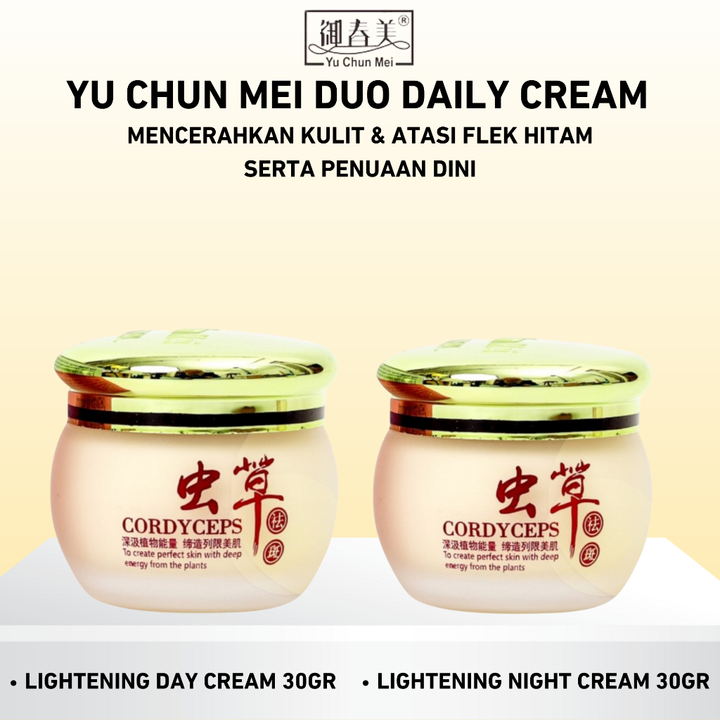 YU CHUN MEI Paket Krim siang Malam BPOM ORI LOKAL | Krim Flek Hitam atasi penuaan dini krim glowing