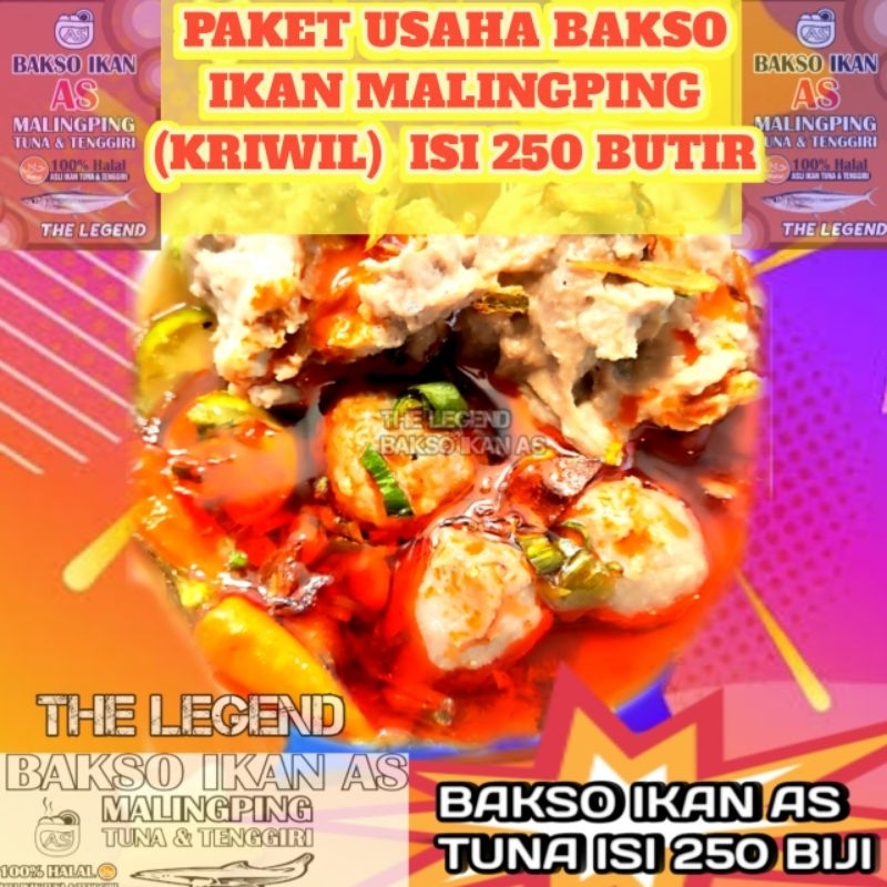 

PAKET USAHA BAKSO IKAN TUNA MALINGPING ASLI KRIWIL UNTUK PEDAGANG ISI 250 BUTIR KRIWIL AD L