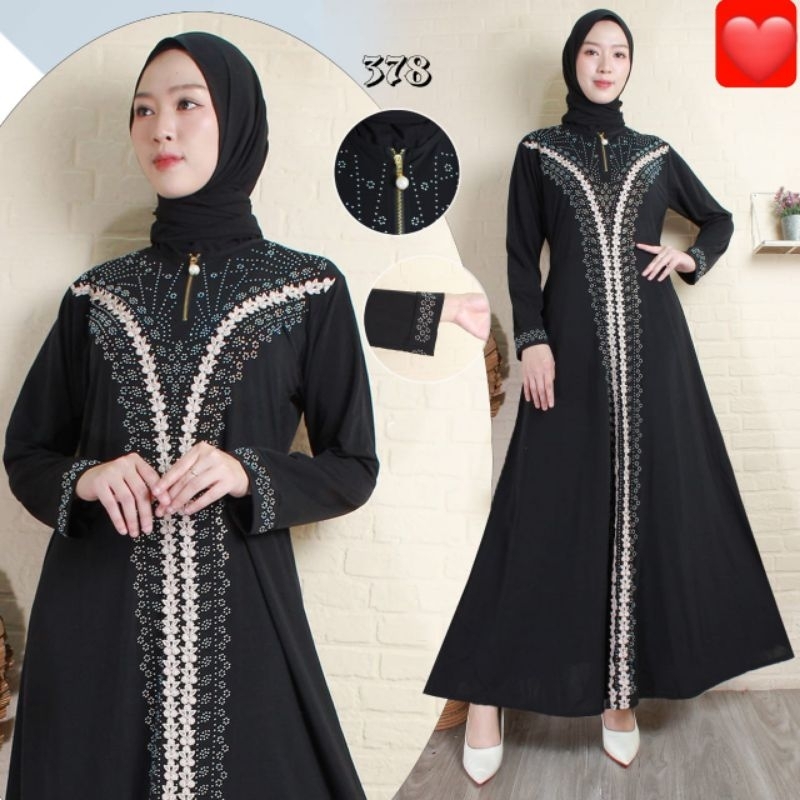 Baju Gamis Jersey Payet Ori Import India Long Dress / Arab / Kaftan / Turki / Muslim / Wanita