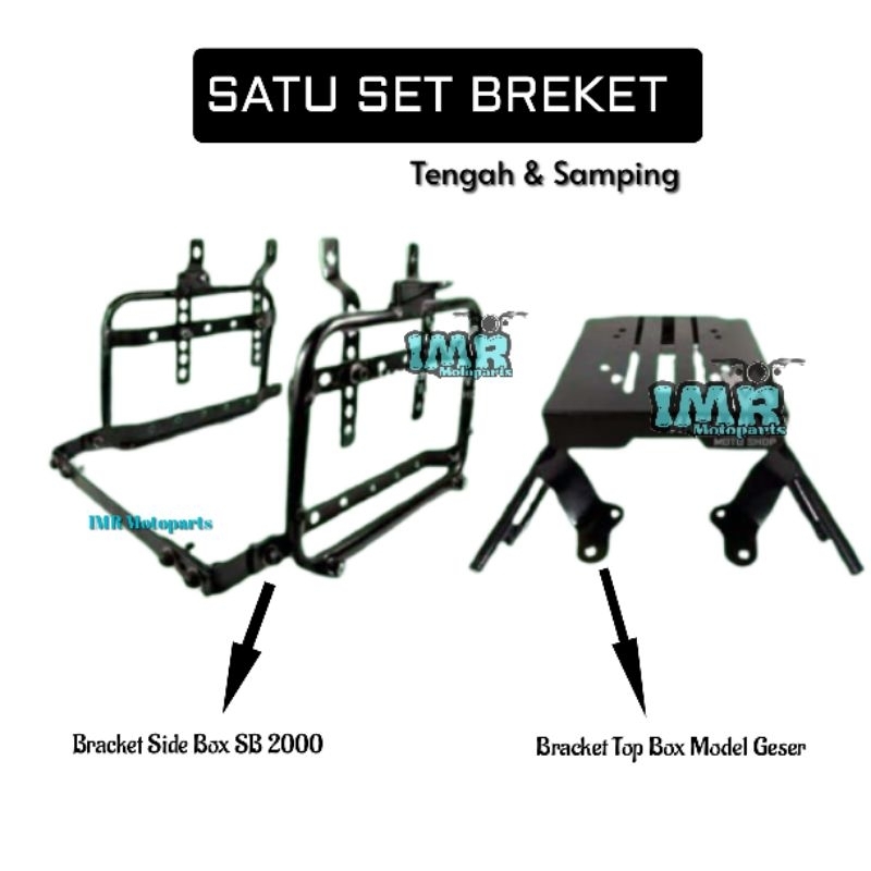 PAKET LENGKAP BRACKET TOP BOX + BREKET SIDE BOX SB 2000 FULL FITTING Vixion,Verza,Vario,NMax,Dll