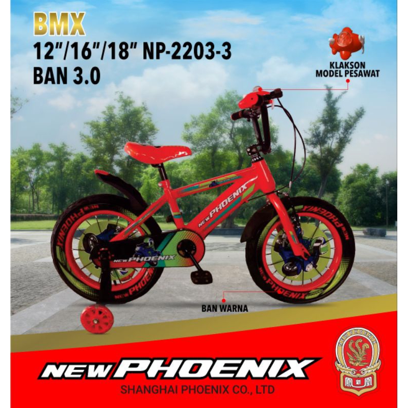 Sepeda Anak Laki Laki BMK 2203.3 NEW PHONIK BAN 3.0 BAN BESAR