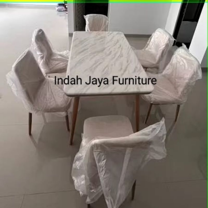 Meja Makan Marmer 6 Kursi gratis ongkir bandar lampung