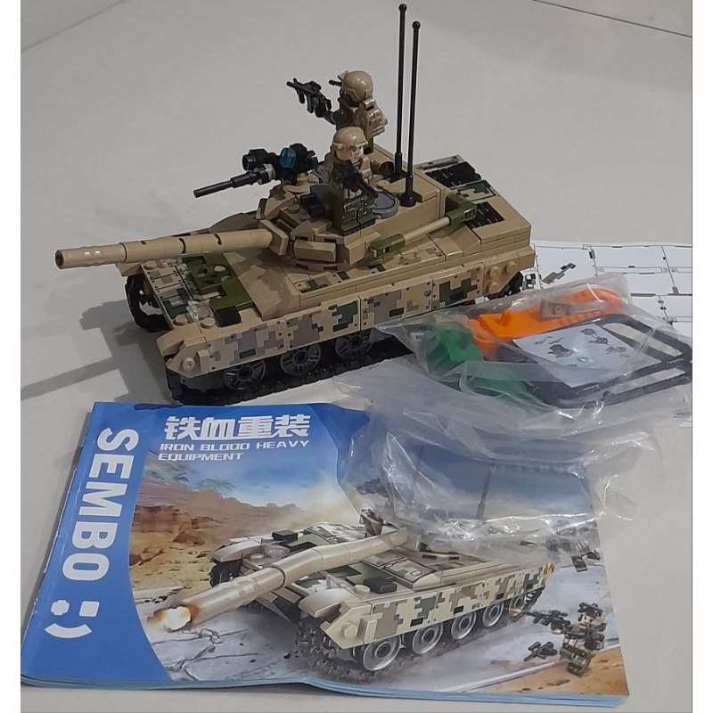 MAINAN BRICKS LEGO SUDAH RAKITAN SUDAH JADI SEMBO TANK IRON BLOOD HEAVY EQUIPMENT