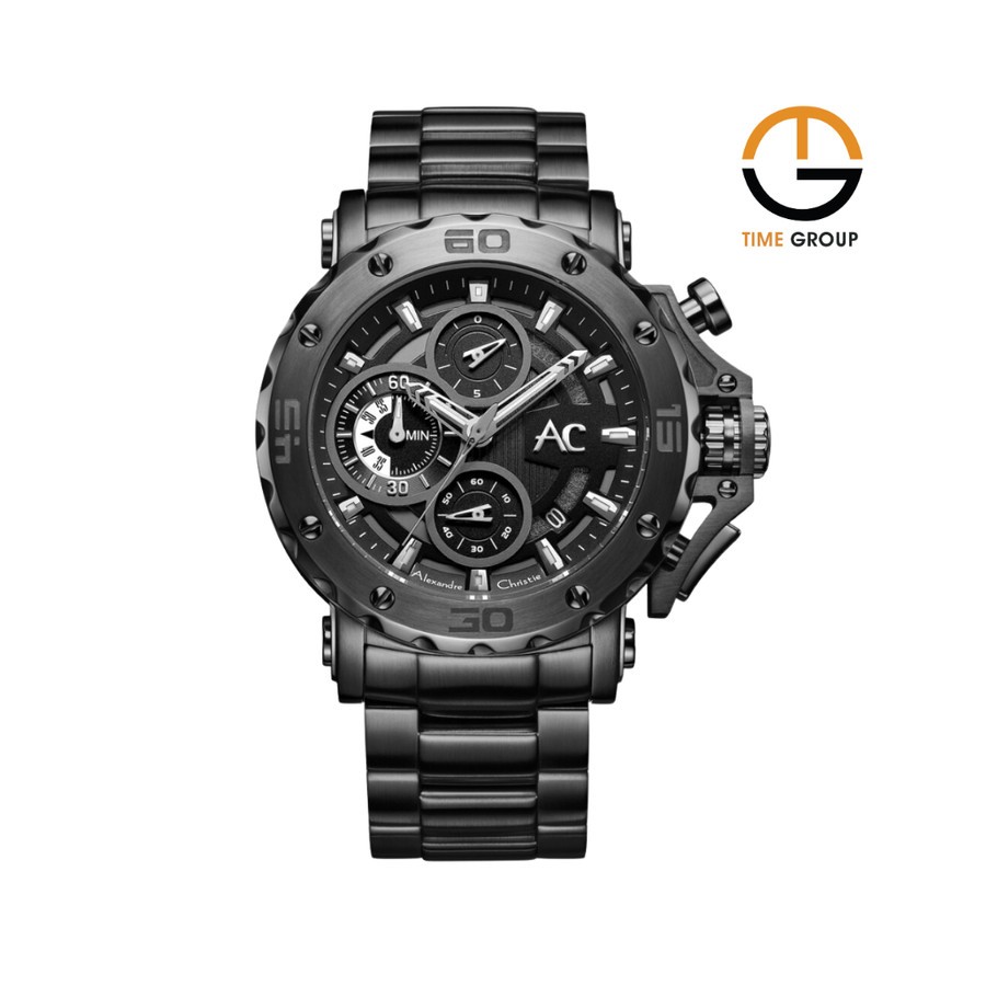 JAM TANGAN PRIA ALEXANDRE CHRISTIE AC9205 AC 9205 MC CHRONOGRAPH - Hitam