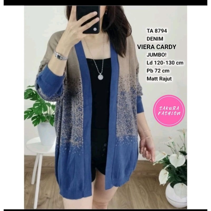 CARDIGAN WANITA JUMBO/VIERA/CARDIGAN WANITA RAJUT JUMBO LD 130 CM FIT XXXL
