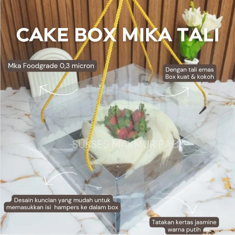 

(min 5) BOX FULL MIKA TALI 22 x 22 x 12 CAKE BOX KUE PREMIUM DOS PUDING DUS PUDDING TART KOTAK HAMPERS TINGGI