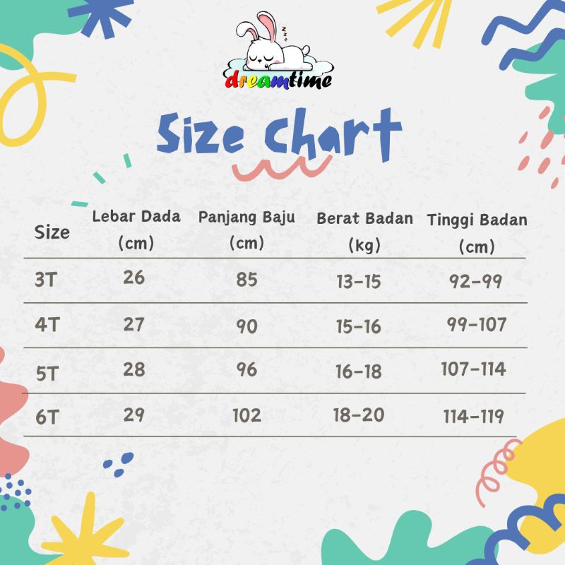 RB sleepsuit anak dreamtime - BUKAN Carters - buka kaki - 3 4 5 6 tahun