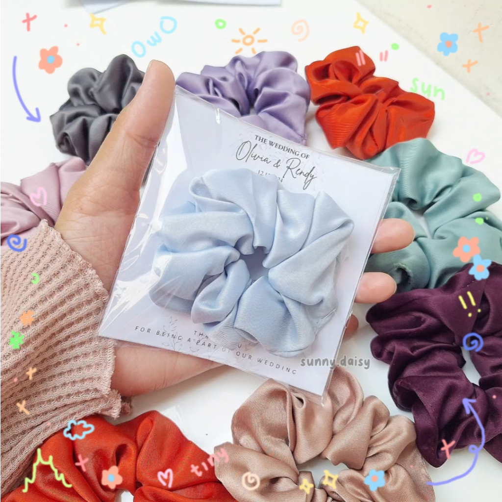Scrunchie 10cm | Souvenir Wedding Scrunchie | Souvenir Scrunchie | Souvenir Pernikahan Ikat Rambut |