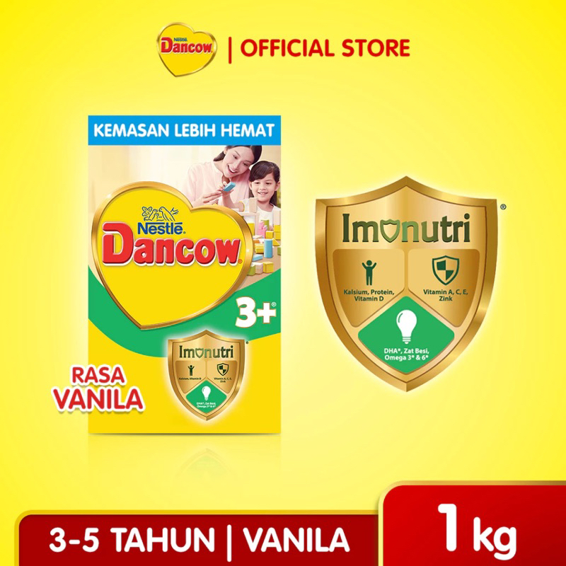 

Dancow 3+ Vanila 1kg (Usia 3-5tahun) Susu Formula Pertumbuhan Anak usia 3 sampai 5 tahun