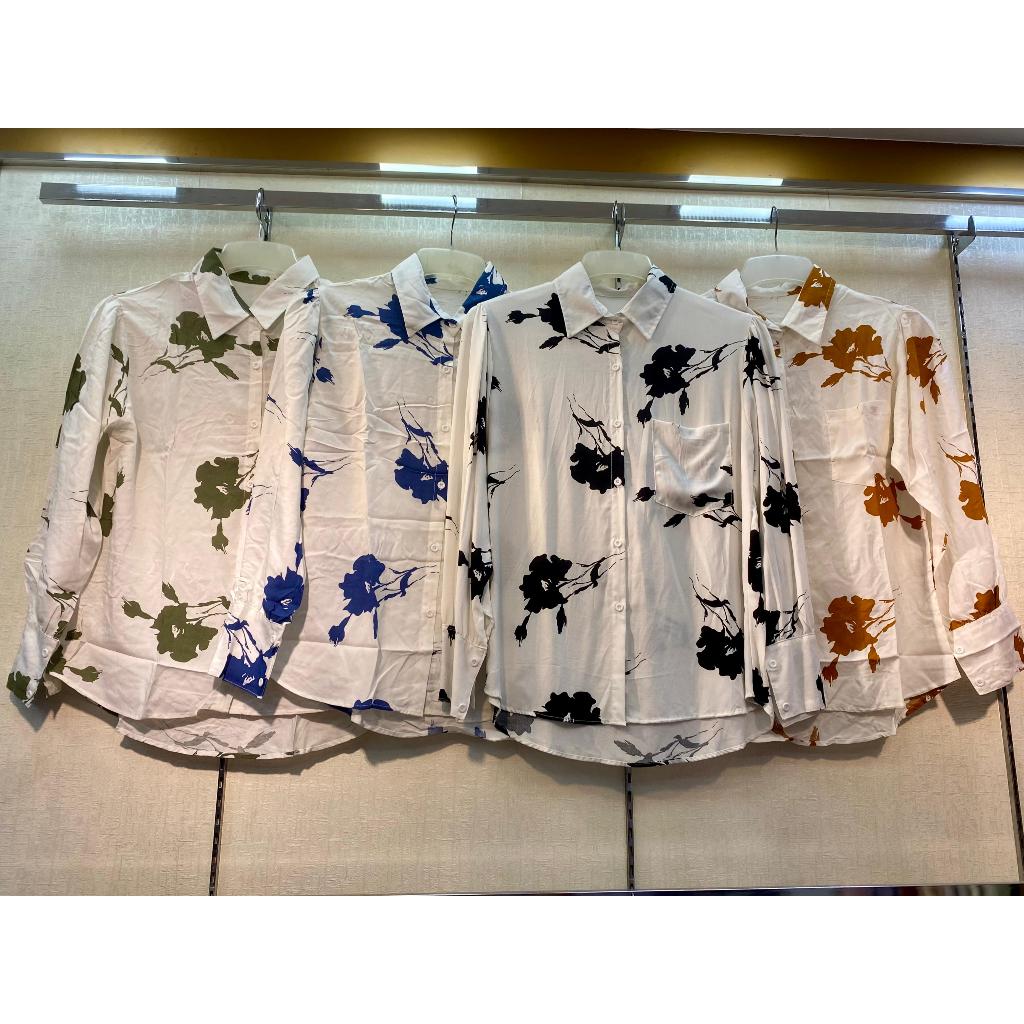 Kemeja Premium Rayon Bermotif Bunga Wanita