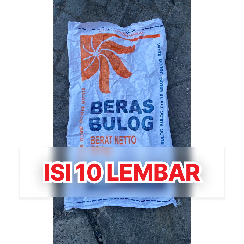 Karung Plastik Bekas BULOG 50KG (10pcs) - Karung Beras Besar & Murah