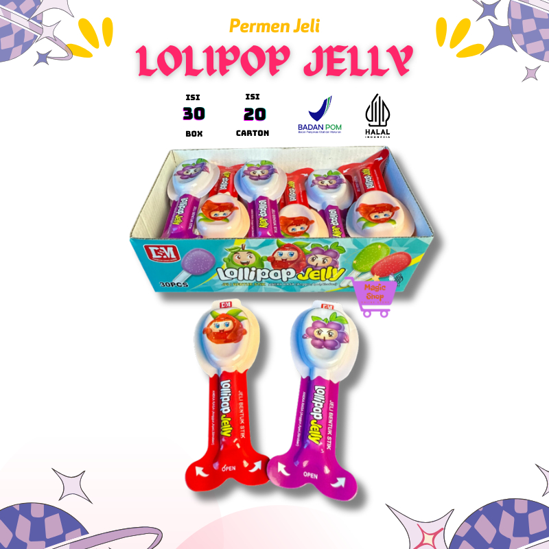 

JELLY BOX ISI 30 PCS / PERMEN JELLY / JELI STICK TELUR LOLIPOP