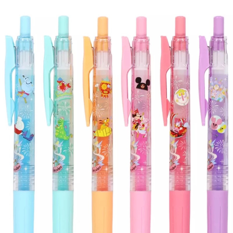 

Zebra Sarasa Disney Tokyo Disney Resort Happiness Everywhere Set of 6 Milk Colors Gel Ink Pen 0.5mm Pulpen Limited Edition