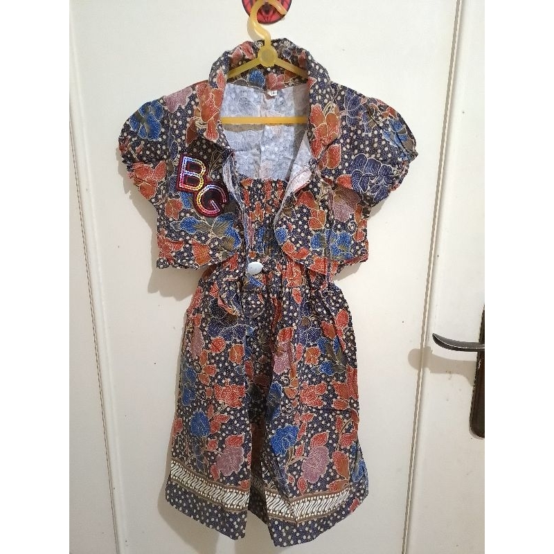 SET BATIK ANAK ANAK (Outer + Inner dress) preloved dipakai 1x
