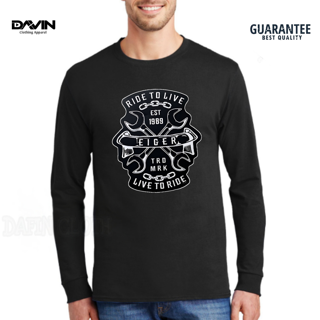 Kaos Pria Baju Tshirt Lengan Panjang Pendaki Gunung Adventure Live To Ride