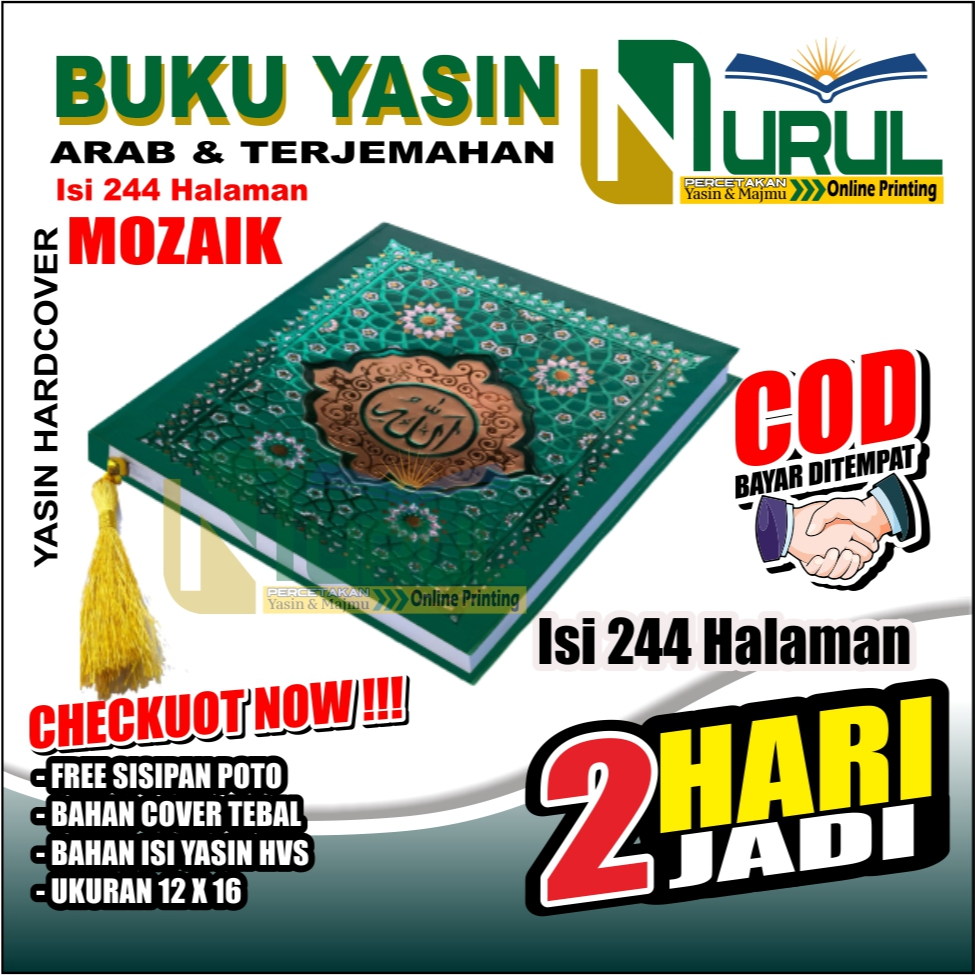 Buku Yasin Tahlil I Cover Mozaik 224 Halaman Art Paper RCP
