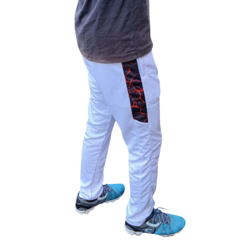 celana training panjang putih printing pria & wanita