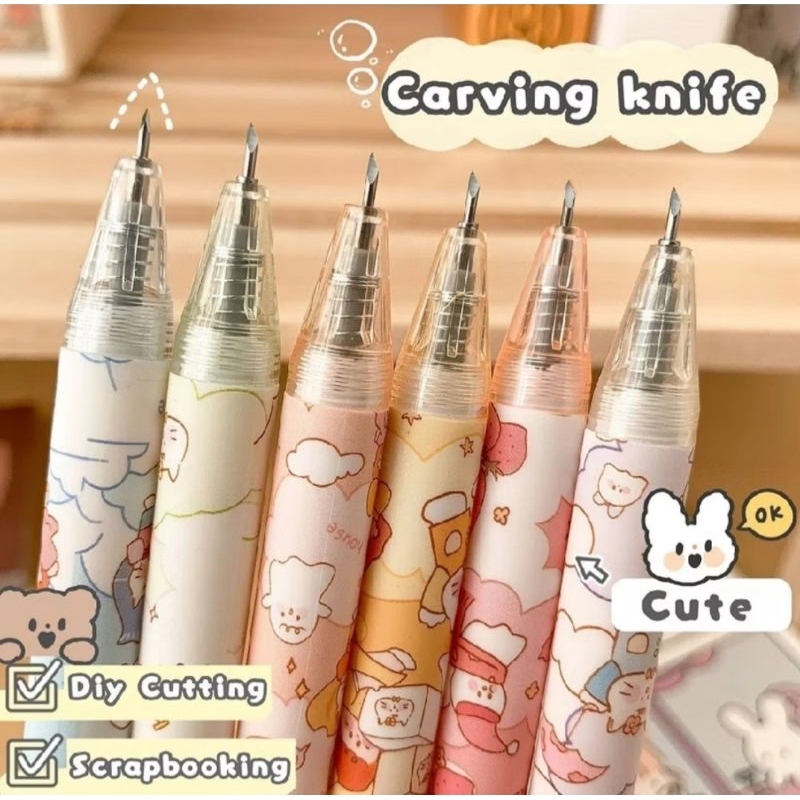 

Pena pemotong kertas motif karakter / cutter pen knife cut