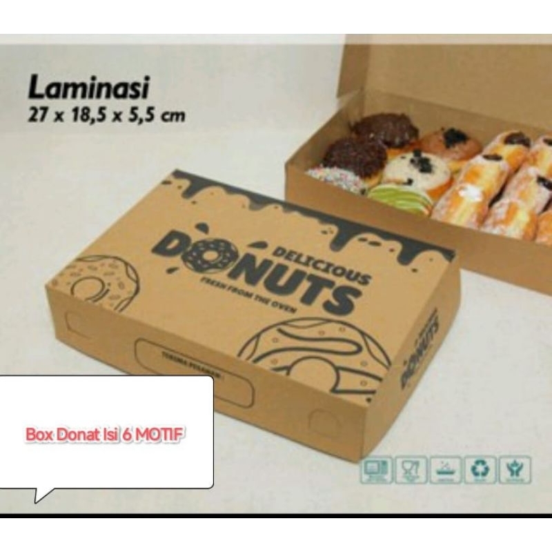 

Box Donat Craft/ Kotak Donat isi 6/3 dus donat/ dus roti/ Kemasan Kue