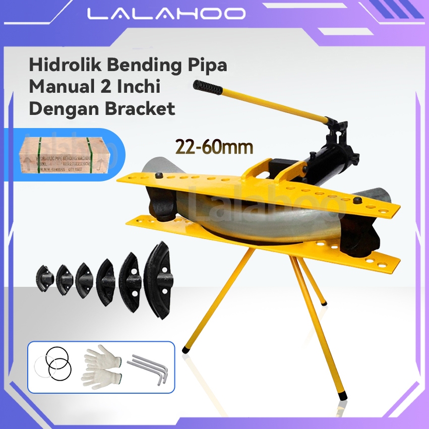 Alat Bending Pipa Hidrolik Manual 22-60mm Dengan Bracket Besi/Galvanis/Tembaga/Aluminum Pipe Bending
