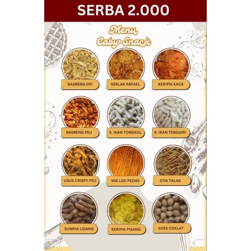 

Caby Snacks Aneka Snack 2ribuan Termurah ada 24 Varian