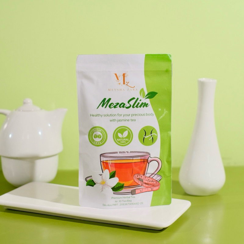MEZA SLIM JASMIN ORIGINAL  | TEH DIET PELANGSING HERBAL | BPOM SPIRT | TEH DIET DETOX | DETOX TUBUH 