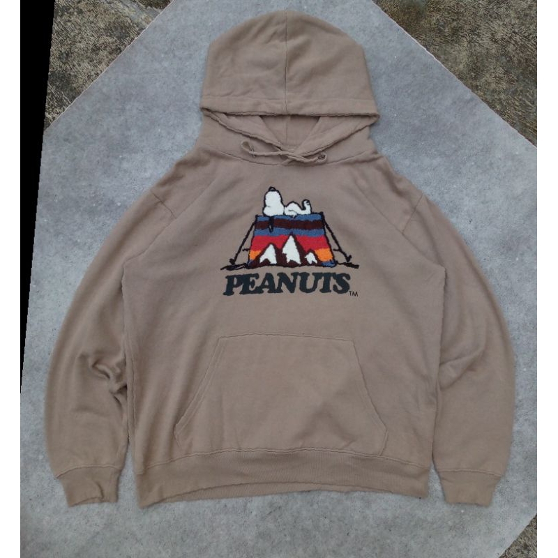Hoodie PEANUTS coklat second original