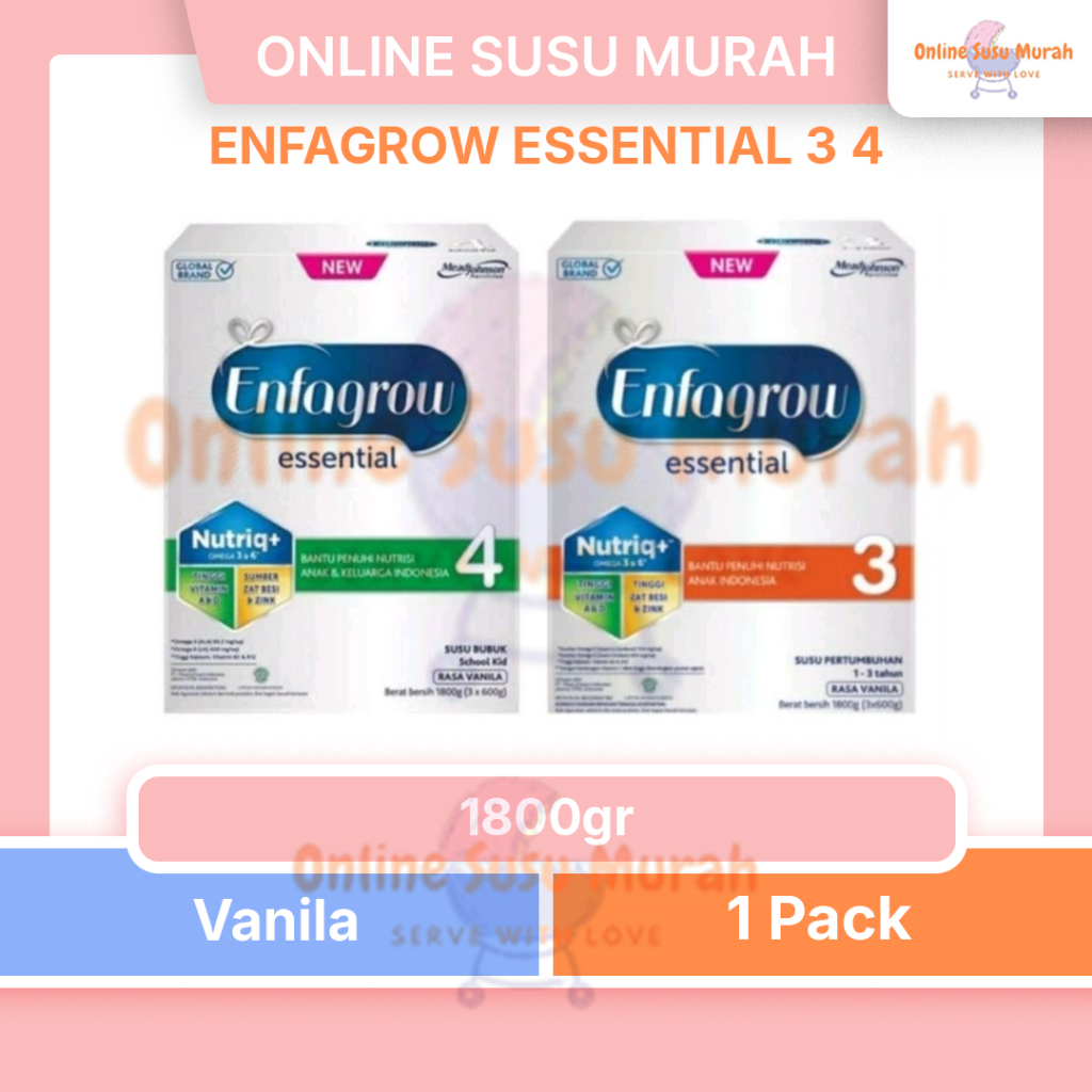 ENFAGROW ESSENTIAL 3 4 1800GR TAHAP 3 1-3 THN TAHAP 4 3-12 THN 1800 GR SSKD