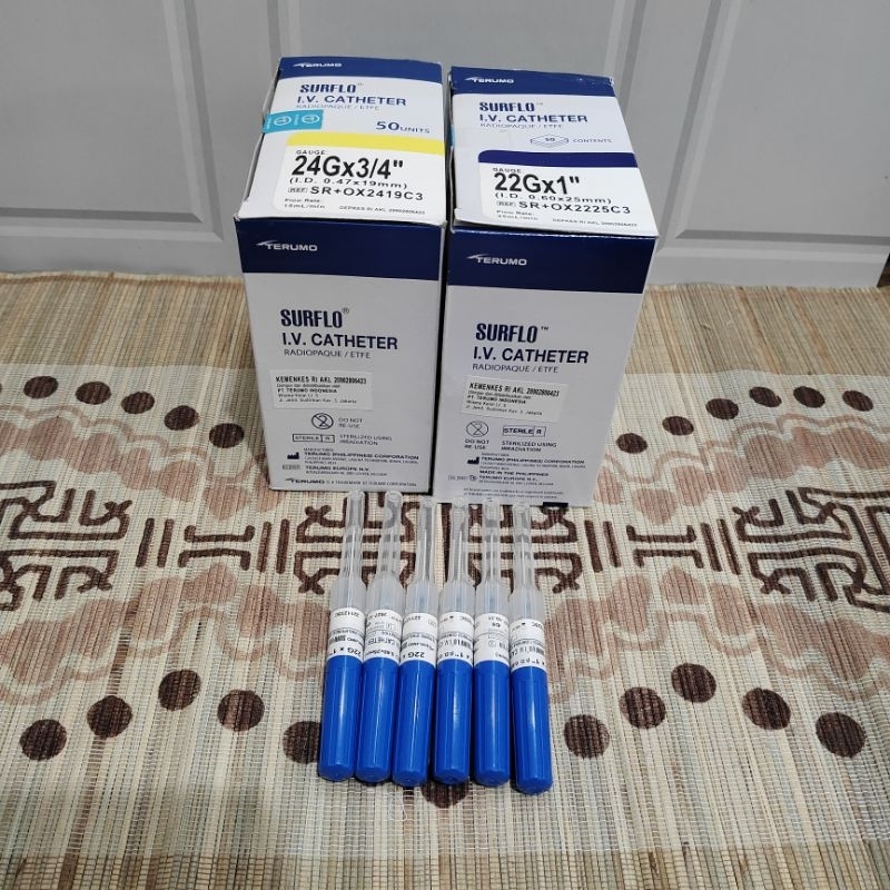 Surflo I.V Catheter Terumo 18g 20g 22g 24g/ Abbocath Terumo/ IV Chateter Terumo 18g,20g,22g,24g (Per