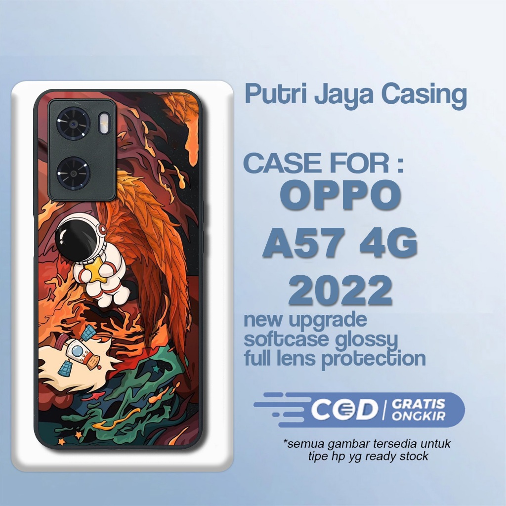 Case Oppo A57 2022 Terbaru Astronot Cute Softcase Hardcase Glossy Termurah Casing Oppo A57 Terlaris