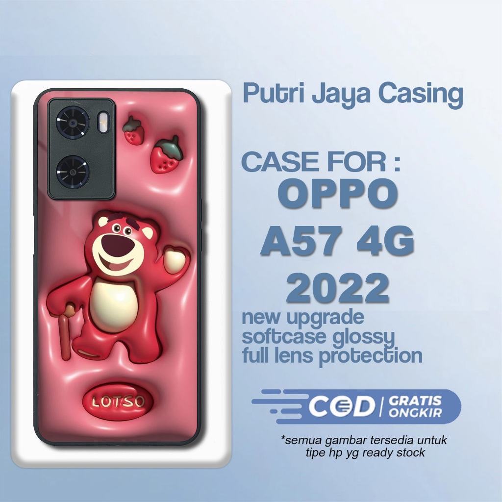 Case Oppo A57 2022 Terbaru Cute Bear Softcase Hardcase Glossy Termurah Casing Oppo A57 Terlaris