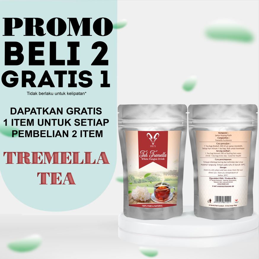 

BUY 2 GET 1 FREE! IBEX - Teh Tremella | White Fungus Drink | Pemutih Kulit | Pencerah Kulit Alami 5gr x 10 Tea Bags