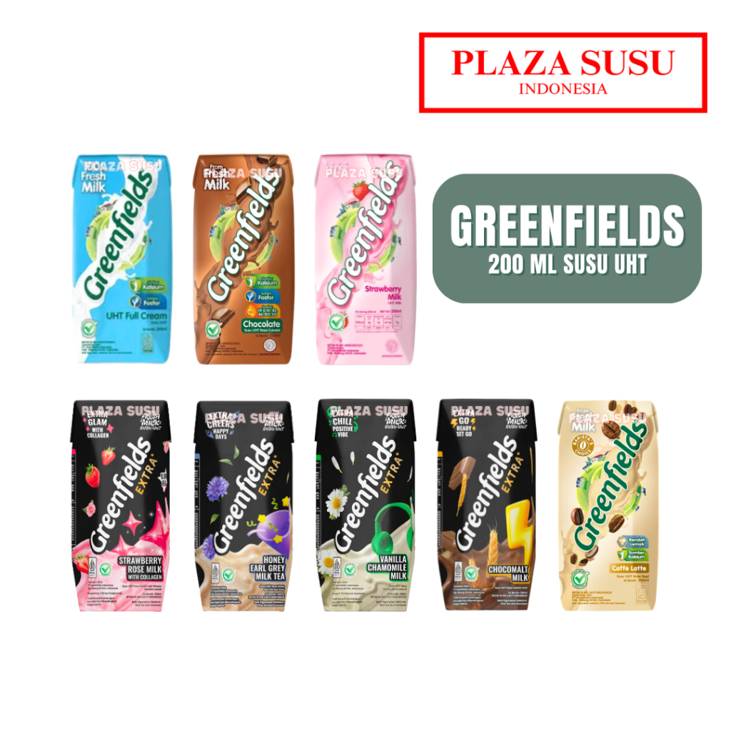 

GREENFIELDS SUSU UHT FULL CREAM 200ML - 1 PCS STRAWBERRY MINUMAN SUSU CHOCOLATE GREENFIELD EXTRA CAIR