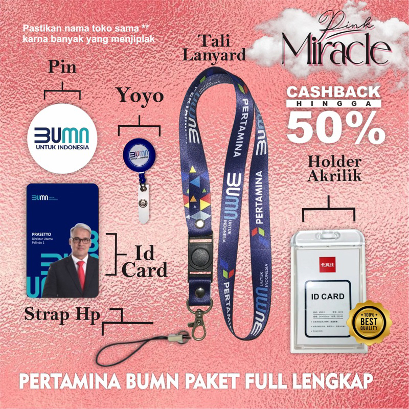

Tali Lanyard PERTAMINA BUMN / Tali Idcard PERTAMINA BUMN [Ready stock] Termurah