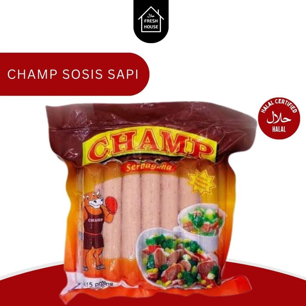 

SOSIS AYAM CHAMP 375GR DAN 1KG / SOSIS SAPI CHAMP 375GR