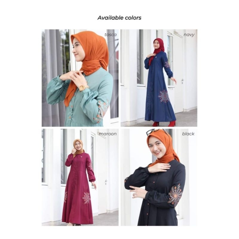 Gamis Cantik Dewasa Dannis A240107 / Gamis maroon - Black - Tosca - Navy Dannis 240107 Dv