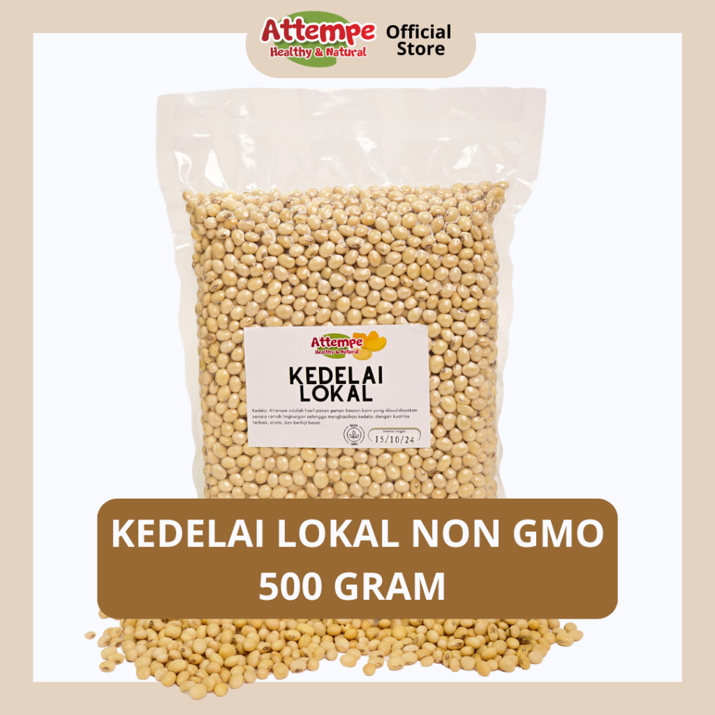 Kedelai Lokal Organik Non-GMO berat 500 gram ATTEMPE Healthy Food