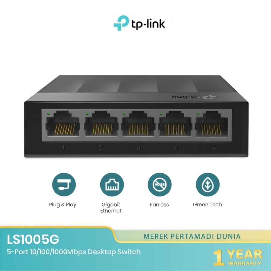 TP-LINK LS1005G 5-PORT 10/100/1000MBPS DESKTOP SWITCH