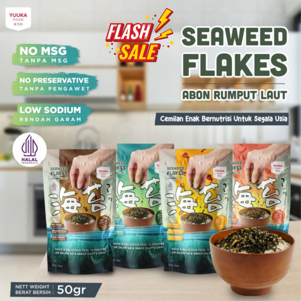 

Flash- Yuuka food abon rumput laut non msg / Yuuka food abon rumput laut enak, aman dan halal