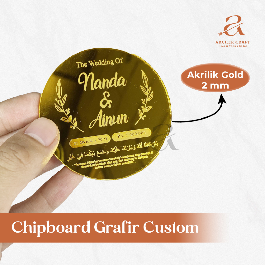NAMA BULAT /SCRAPBOOK GRAFIR NAMA HIASAN MAHAR SESERAHAN WEDDING CUSTOM AKRILIK