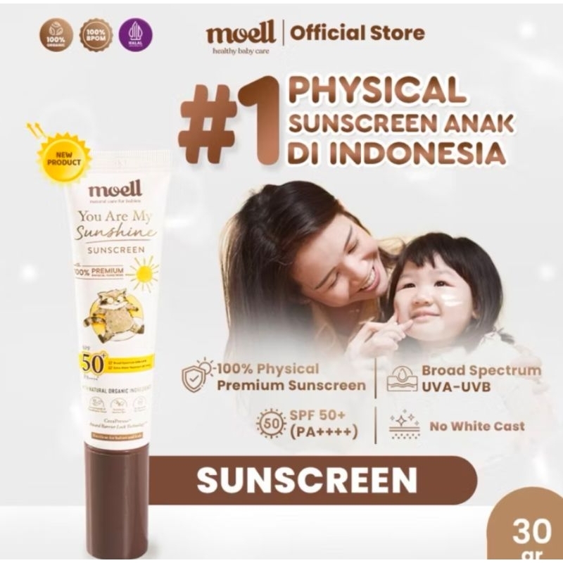 Moell sunscreen anak Physical sunscreen